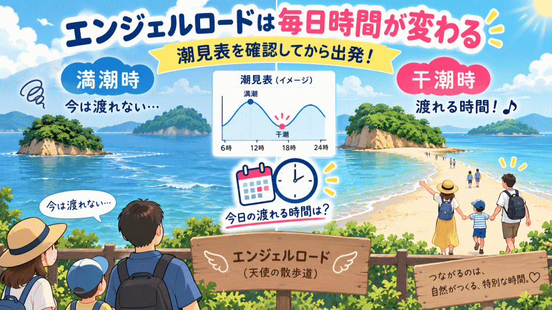 エンジェルロード渡れる干潮時間